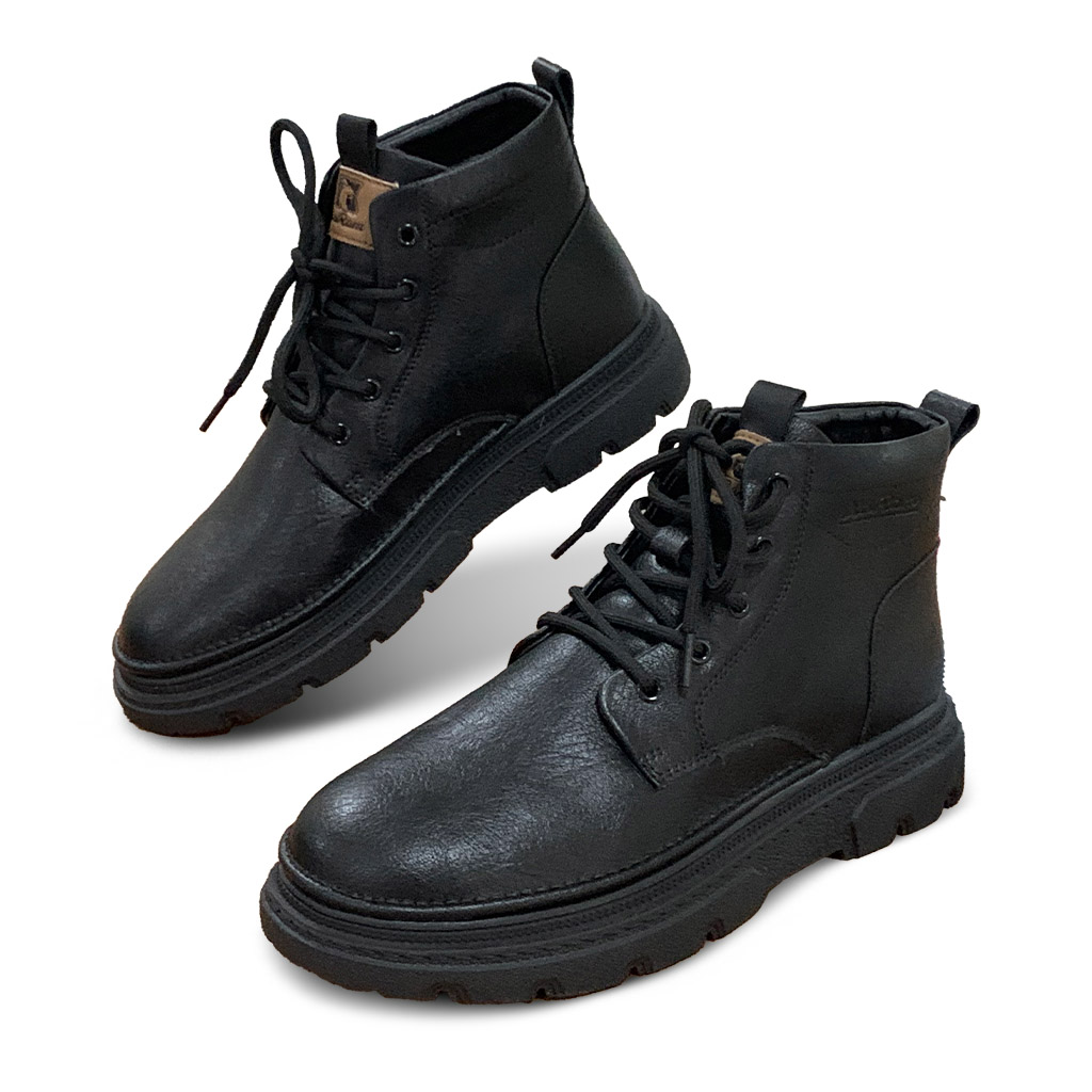 马丁靴带绒保暖-黑色